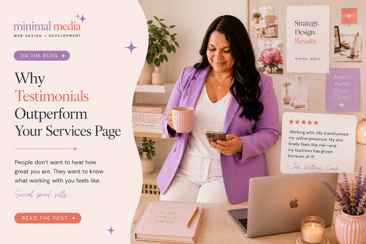 Blog graphic: Why Testimonials Outperform Your Services Page