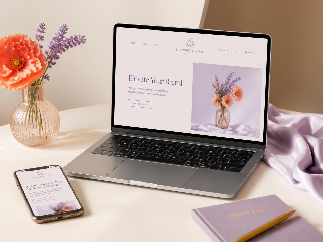 A Minimal Media coaching website shown on desktop and mobile
