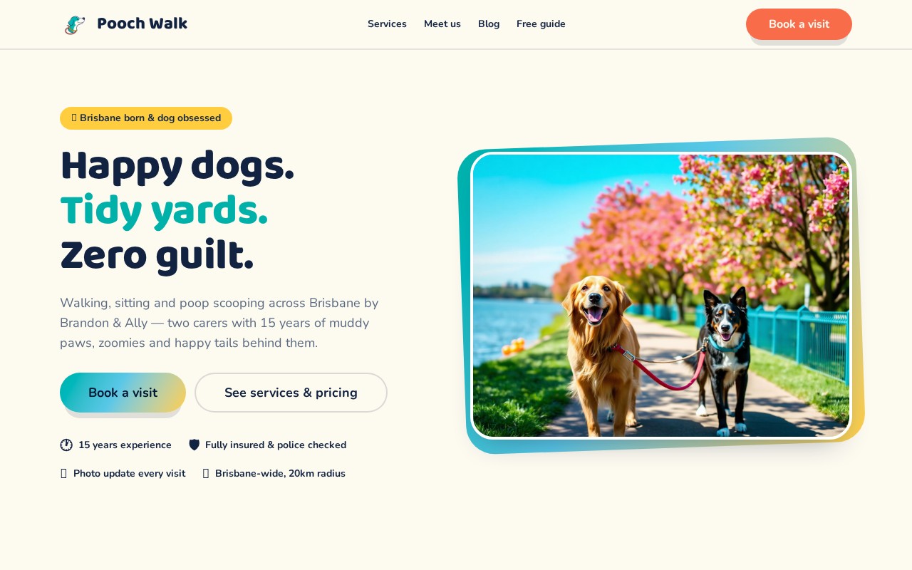 Pooch Walk website built by Minimal Media